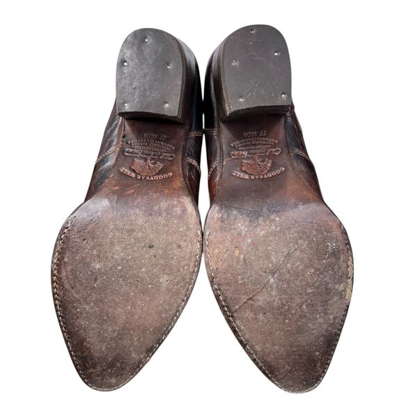 Oak Tree Farms Baila Brown Leather Victorian Western Ankle Boot Size US 11 - Picture 9 of 12